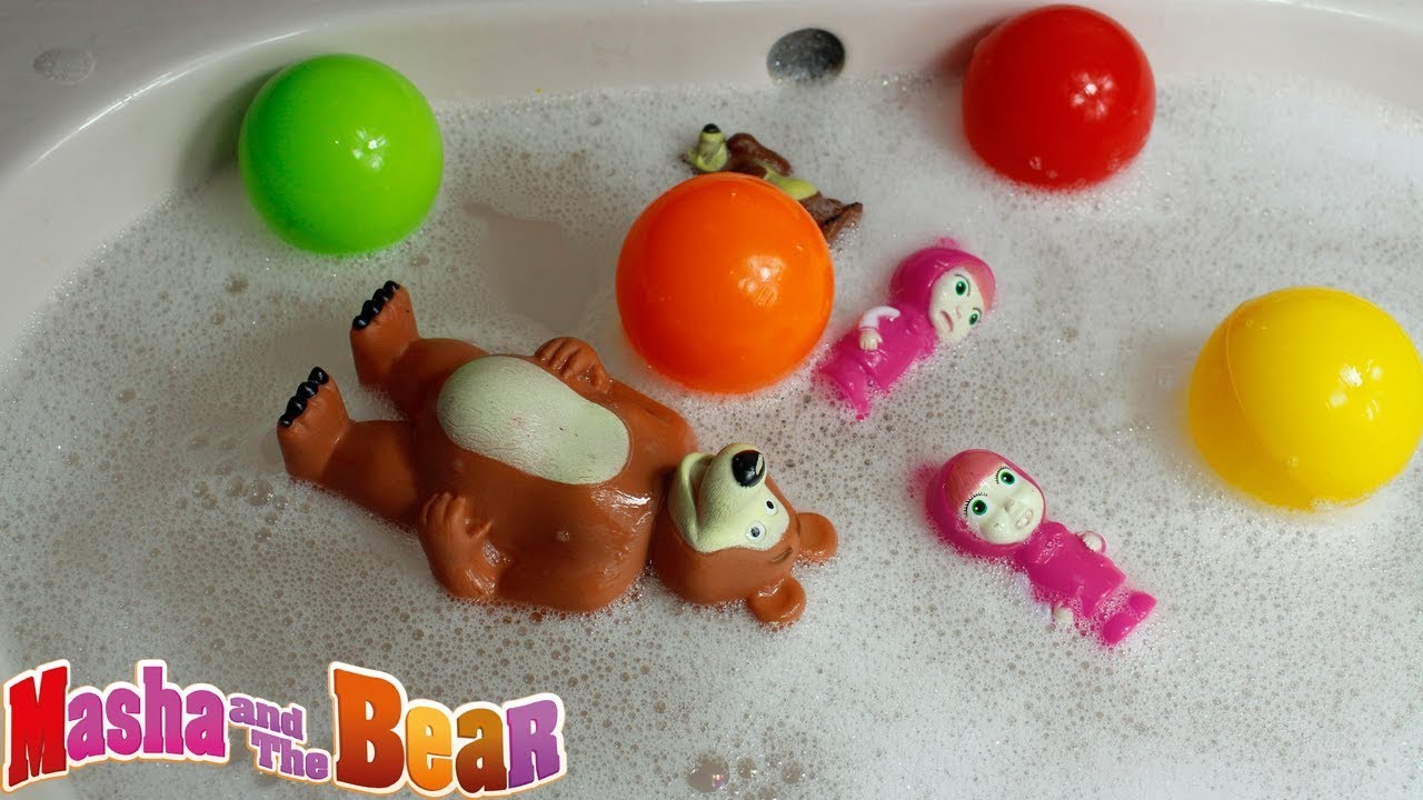 Maşa Ve Koca Ayı Renkli Toplar ile Köpük Banyosu Yapıyorlar Maşa Yeni Bölüm Türkçe Çizgi Film