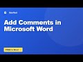 How to Add Comments in Microsoft Word #Shorts