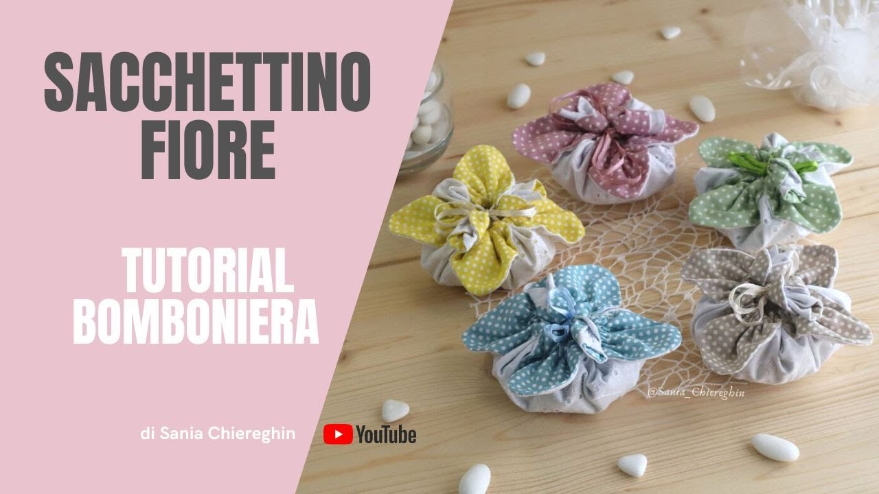 Sacchettino a fiore portaconfetti, idea bomboniera fai da te facile e veloce, diy , creative sewing