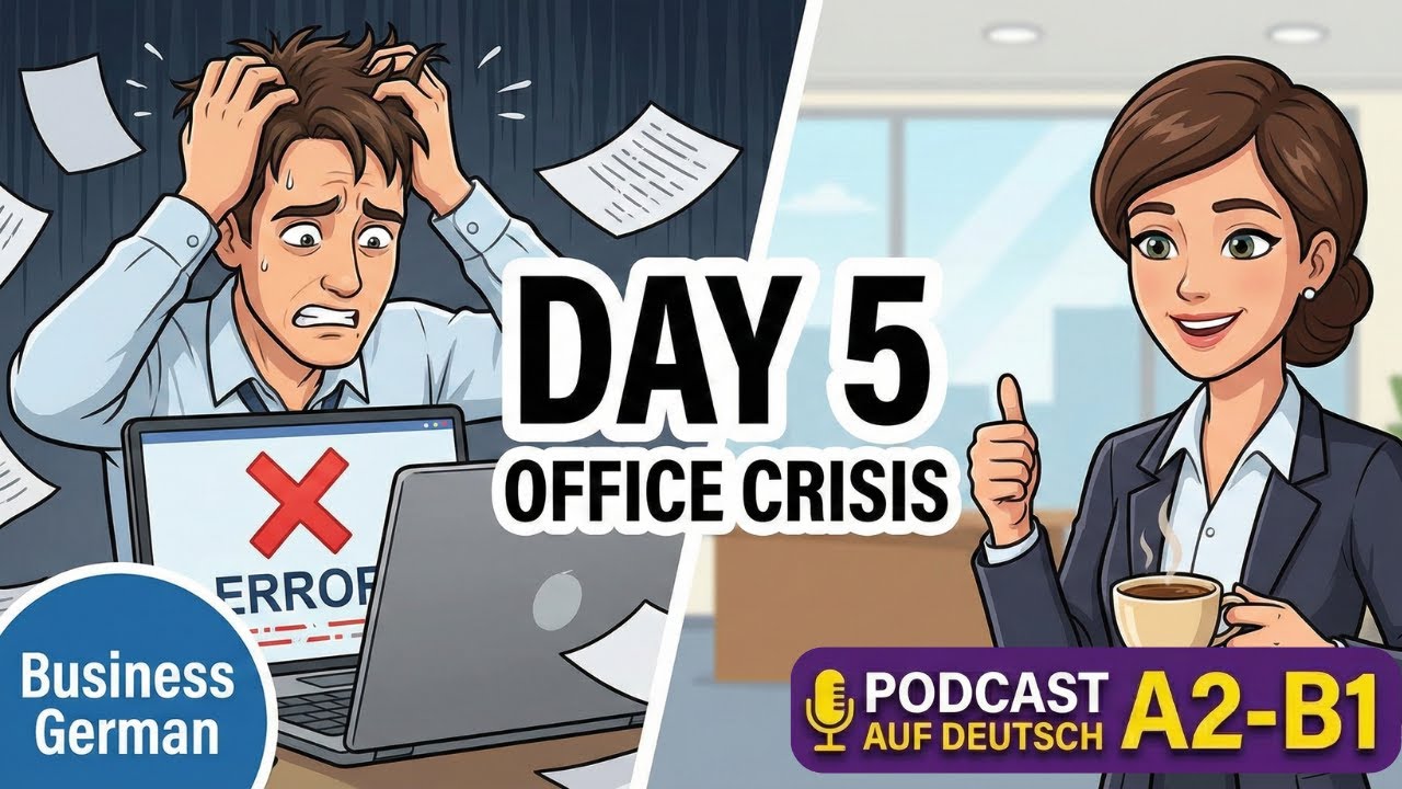 Day 5: Problem Solving at Work | German101 Podcast (A2-B1) - YouTube