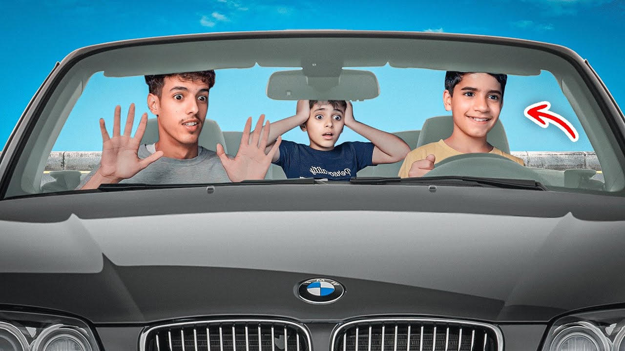 علمت اخواني الصغار السواقه لاول مره !! 🤣 🚗(( جابو العيد 😂💔 ))