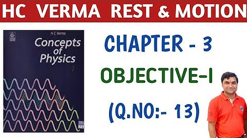 H C VERMA CHAPTER - 3 OBJECTIVE - I Q.NO - 13 SOLUTION I PHYSICS CLASS 11 I REST AND MOTION I