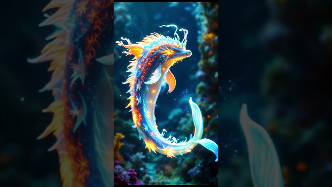 4k, Aquadraconis : The Enchanting Dolphin-Sea Dragon Fusion in a Bioluminescent Ocean