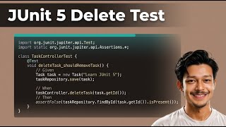 JUnit Test Case for Delete Task API in Spring Boot | Todo App Tutorial