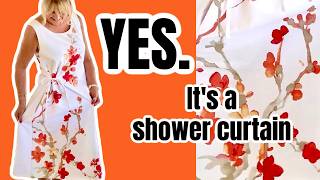 Another Shower Curtain Dress!  Plus Bargain Linen and Restoring a 40-Year Old Treasure
