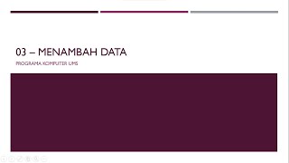 03 - Tambah Data - Python dan Database Dasar