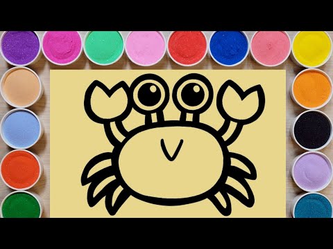 Video 【手工沙畫】紅色的螃蟹❤️Colored Sand Painting a Crab｜How to draw... - youtube