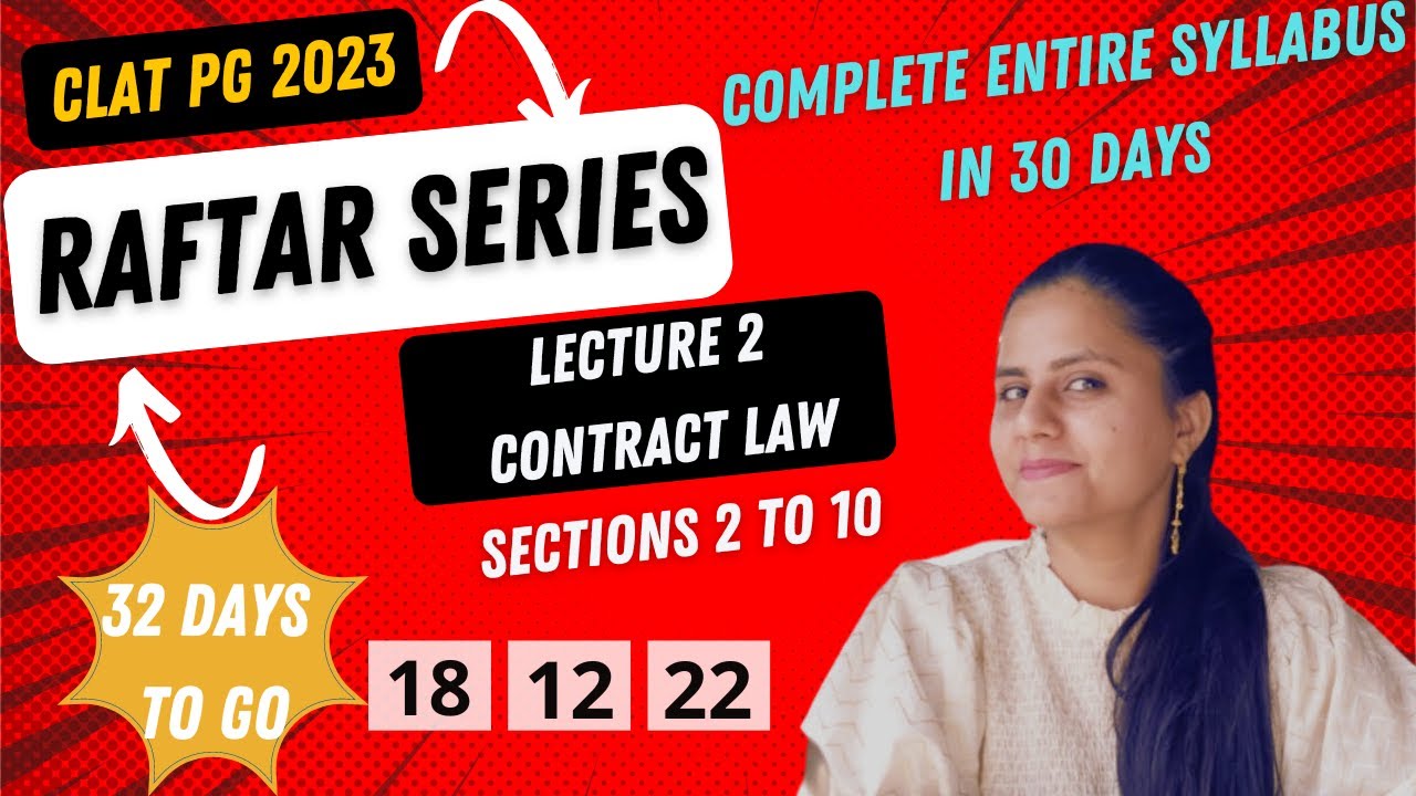 CLAT PG 2023 I Indian Contract Act I What is a valid Contract? I Raftar ...