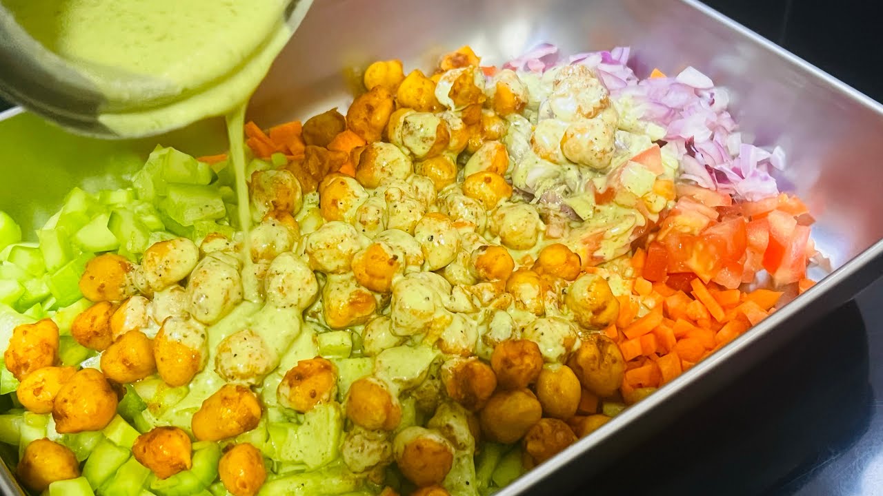 Салат из нута с высоким содержанием белка | Здоровый обед на малаяламском языке. Попробуйте этот ...