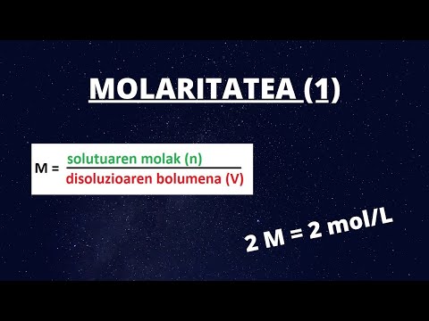 Molaritatea (1.zatia). Disoluzioaren kontzentrazioa