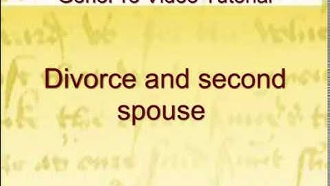 Divorce and second spouse