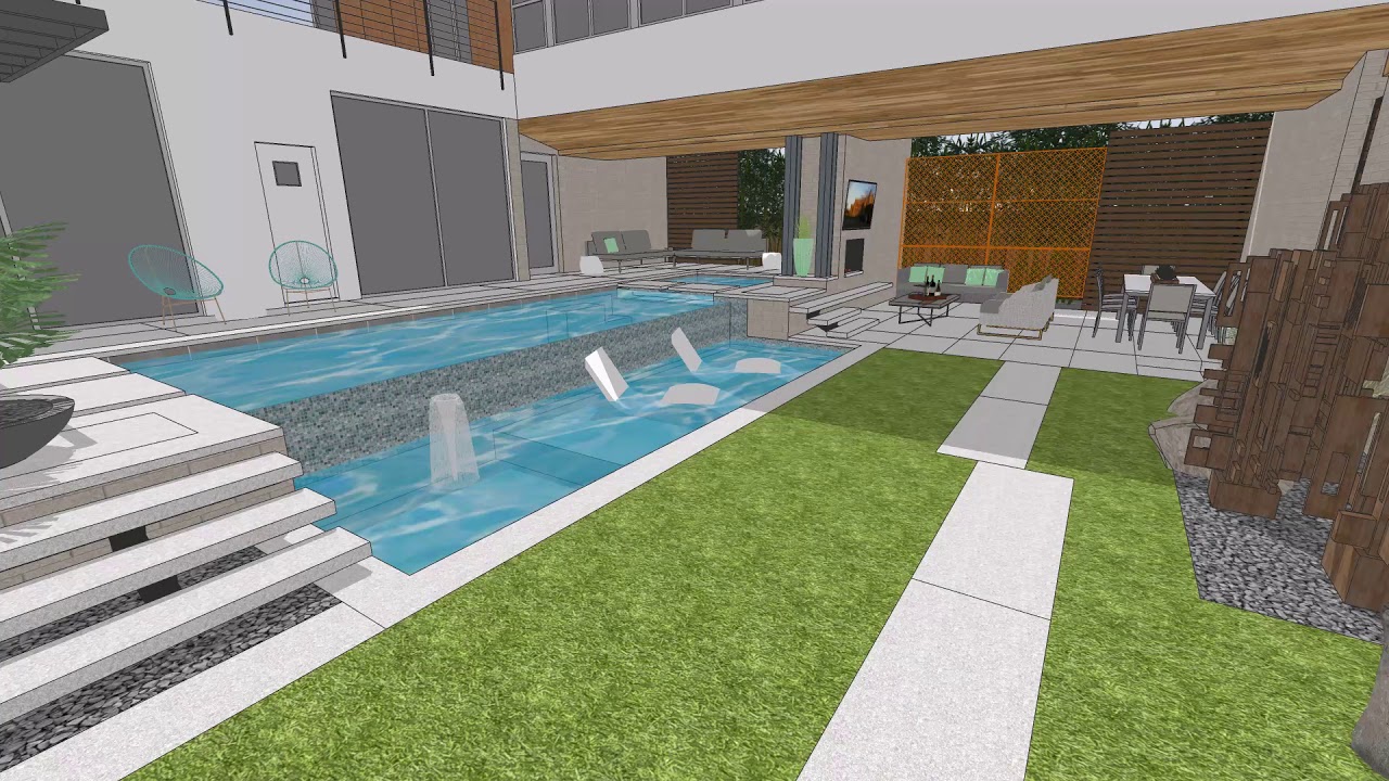Kessler Park Modern Courtyard Pool Renovation - YouTube