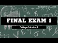 Calculus 2 - Final Exam 1