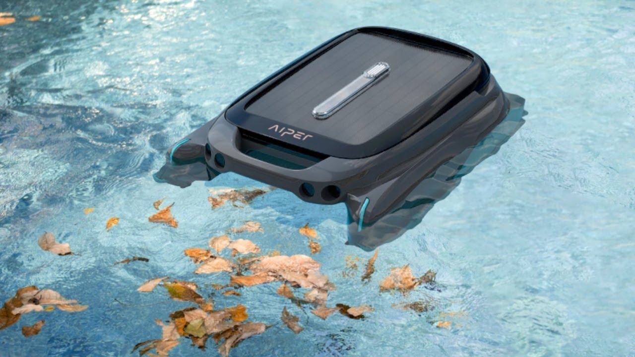 Robot Skimmer Solaire AIPER Surfer S1 Pour Piscine - Autonomie 12h - Nettoyage Surface Sans Fil - Compatible Chlore Et Sel