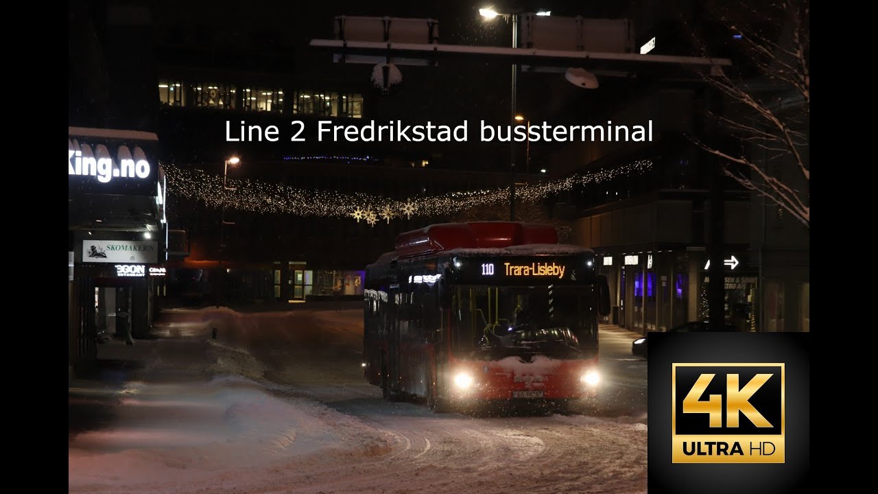 Bus driver's view | Line 2 Fredrikstad bussterminal in Norway