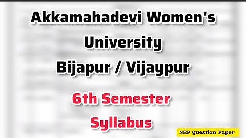 B.com Hons NEP 6th Semester Syllabus Karnataka of Akkamahadevi Women