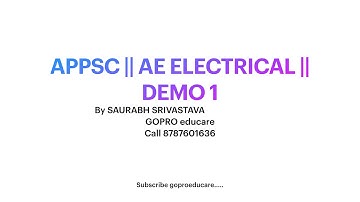 APPSC-AE II ELECTRICAL ENGINEERING II NETWORK II LECTURE 1