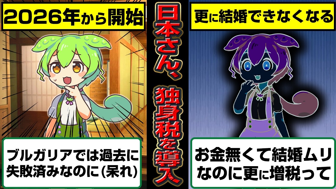 日本で独身税が導入されたらどうなるのか？【ずんだもん】