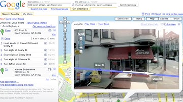 Driving directions with Street View on Google Maps
