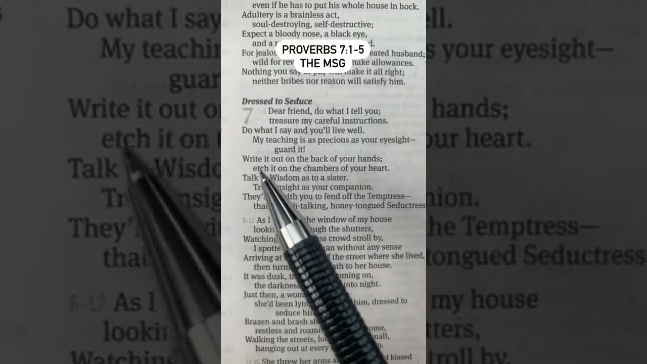Read The Bible Proverbs 7 1 5 MSG Paraphrase