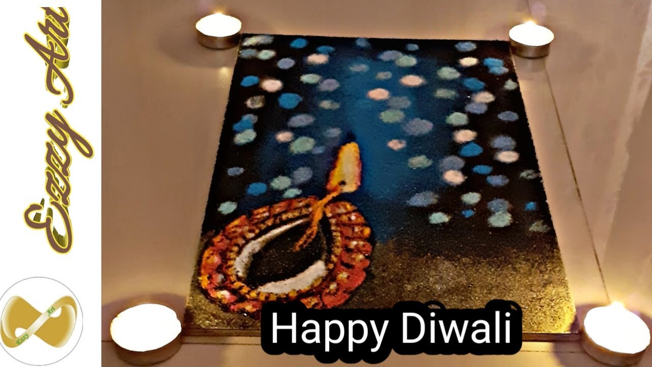 3d Diwali special Rangoli design 2021easy 3d Diya rangoli Diwali ...