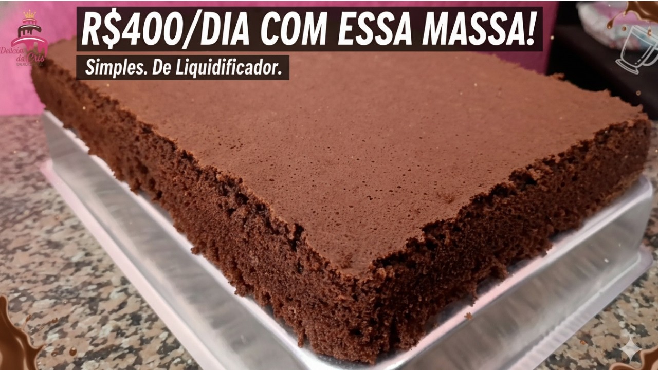 Massa Chifom de Chocolate de Liquidificador (Alta, Fofa, Nunca Afunda!)
