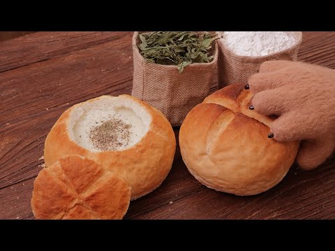 【SUB】Monster Hunter Food | Baguette Bowl with Potato Soup