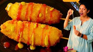 Korean Cheese Corn Dog Recipe करय क फमस चज करन डग कस बनत ह Korean Food By Kabita
