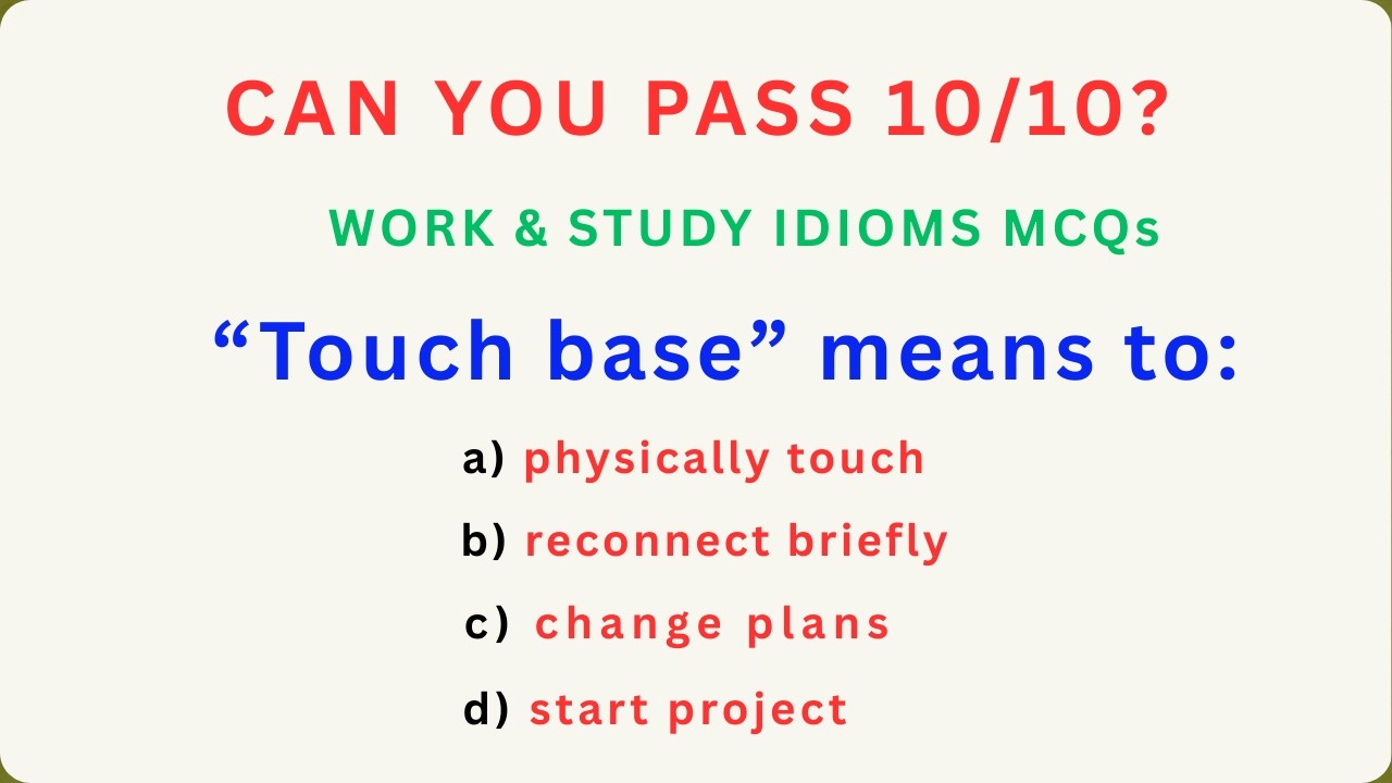 Workplace English Challenge | Advanced Idioms MCQ | Professional English Test