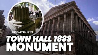 Monument in memory of two men who died whilst building the Birmingham Town Hall