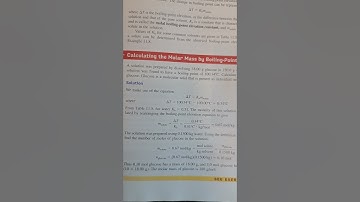 Calculating the Molar Mass by Boiling-Point Elevation