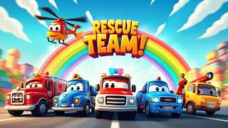 Rainbow Rescue Vehicles Colorful Cartoon For Kids By Tikitoon