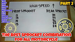 THE BEST SPROCKET SIZE COMBINATION PARA SA LAHAT NG MOTOR | HIGHSPEED/LOWSPEED AND BALANCE | PART 2