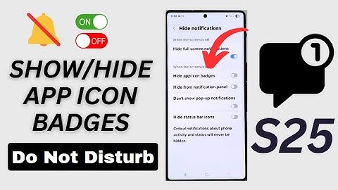 🔕Galaxy S25/S25+/Ultra: How to Show/Hide App Icon Badges During Do Not Disturb