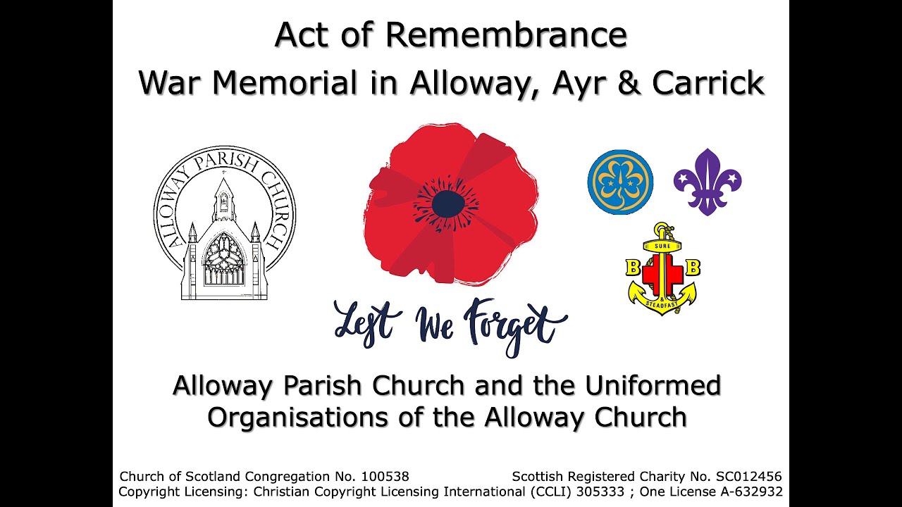 Alloway Village Hall Act of Remembrance 2020 YouTube