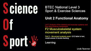 Unit 2 Functional anatomy - F2 Movement analysis (Part 5) Q12 Table to model answer & levels marking