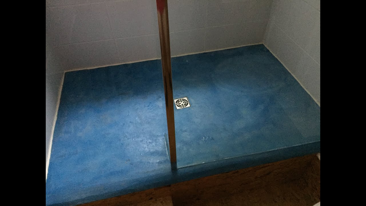 Diy Blue Concrete Shower Floor Update Youtube