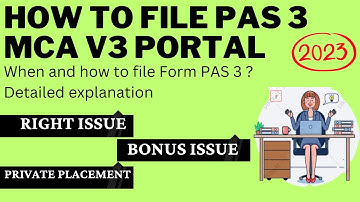 How to file PAS 3 Form on MCA V3 Portal | How to file Form PAS 3 |PAS 3 Form Procedure by CA Priya