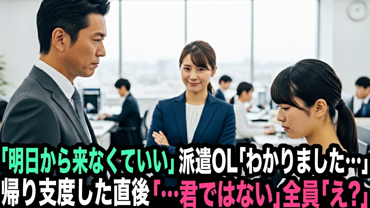 社長「明日から来なくていい」派遣OL「わかりました」帰り支度を始めた瞬間、社長「…違う、君ではない」全員「え？」