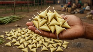 Organic Cracker - Palm Leaf Bomb Making Process for Festival Celebrations#fireworks#diwalicrackers