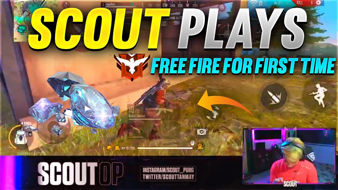 Scout OP playing Freefire for the first time❗His reaction and first impression 🤩!!