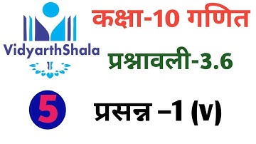 Class - 10th, Ex - 3.6, Q1 (v),Part 5, Maths (Pair of Linear Equations in Two Variables) NCERT RBSE
