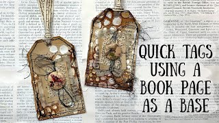 DIY Super quick tags using a book page 🦋 Shanouki 🦋🖌🖍