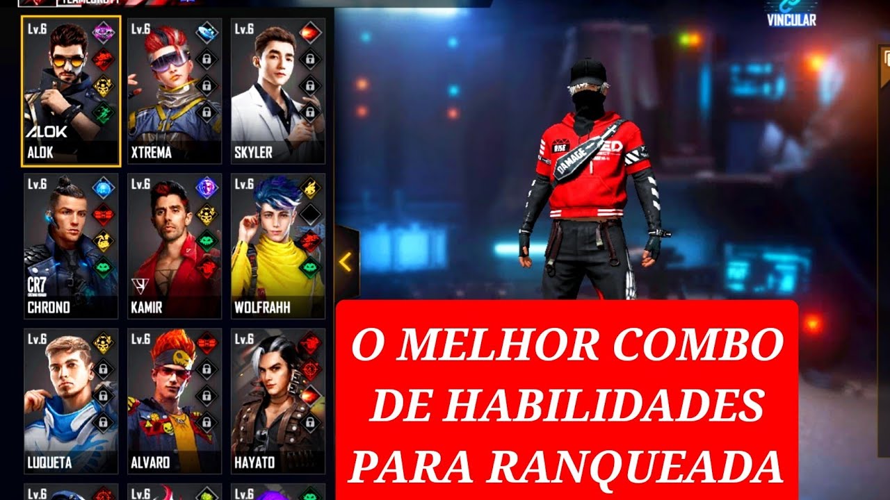 Os 4 melhores personagem pra jogar ranqueada solo! #freefire