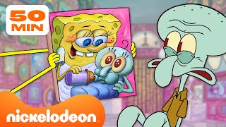 Bob Esponja | Los mejores momentos dentro de la casa de Calamardo | Compilación de 50 minutos