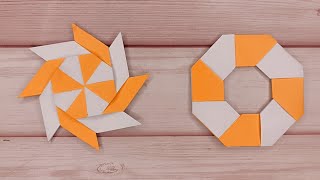 HOW TO MAKE A NINJA STAR ORIGAMI🥷?MOVING PAPER TOYS/EASY ORIGAMI