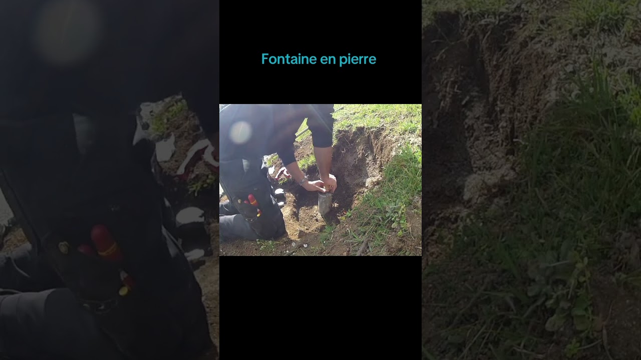 Pose d’une fontaine en pierre 