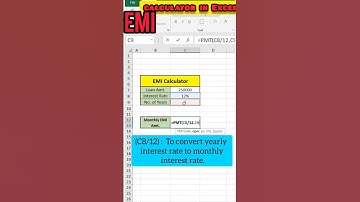 Calculate EMI using PMT function