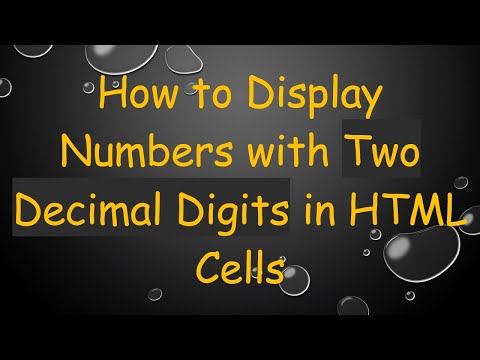 How to Display Numbers with Two Decimal Digits in HTML Cells