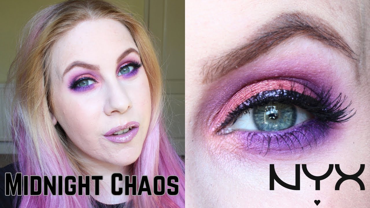 NYX Midnight Chaos - Pink & Purple Cut Crease Makeup